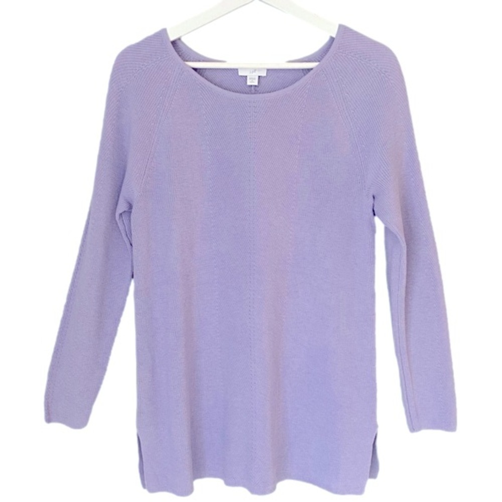 J JILL Pullover Knit Tunic Long Sleeve Crew Neck Freesia Womens size SP